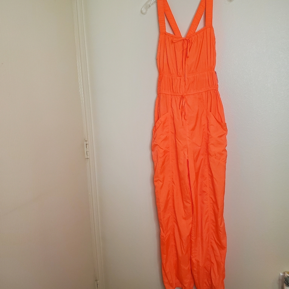 Free People Movement Tropic Sport Jumpsuit One-Piece Size Small Orange NWT